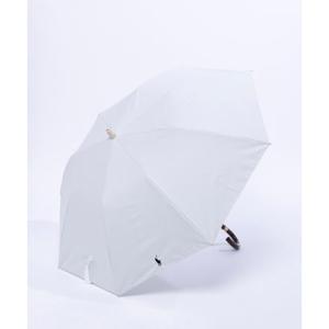 晴雨兼用日傘 無地刺繍 ポロポニー 遮光 遮熱 UV 折りたたみ傘 楽折 日本製 （オフホワイト）