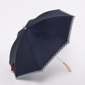【WEB限定】晴雨兼用日傘 長傘 ポロポニー ワンポイント エンブ刺繍 遮光 遮熱 UV （ディープブルー）