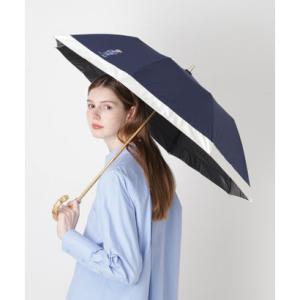 【WEB限定】晴雨兼用折りたたみ日傘 楽折 ポロベア ワンポイント 遮光 遮熱 UV （ネイビー×オフ）｜ブランド公式 LOCOMALL ロコモール