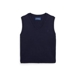 ポロ ラルフ ローレン POLO RALPH LAUREN (ガールズ 2才?6才)スカラップド コットン セーター ベスト （410ネイビー）