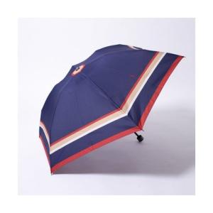 折りたたみ傘 マルチボーダープリント ポロポニー 日本製 （AUTO）レイングッズ