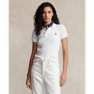 Polo Ralph Lauren ホワイト　ケーブルポロシャツ XS(S相当) POLO RALPH LAUREN（ポロ・ラルフローレン） ポロシャツ ポロ ケーブル