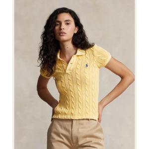ポロ ラルフ ローレン POLO RALPH LAUREN ケーブルニット ポロシャツ （700イエロー）
