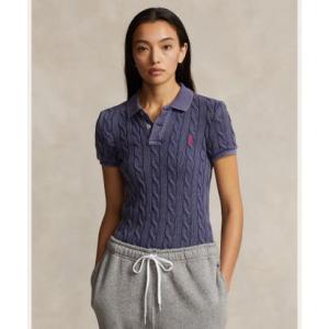 ポロ ラルフ ローレン POLO RALPH LAUREN ケーブルニット ポロシャツ （410ネイビー）