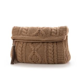 ポンパドール POMPADOUR Knit Clutch Bag （Beige）