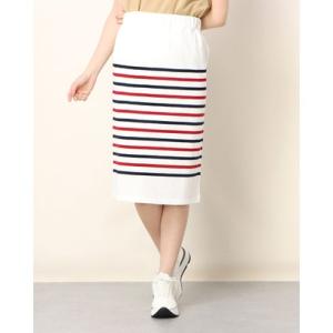 ポンパドール POMPADOUR USA Cotton Border Skirt （White/Navy/Red）｜locondo-shopping