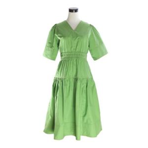 プロデュイ パルフェ PRODUIT PARFAIT Vネックボリュームスリーブワンピース （GREEN）