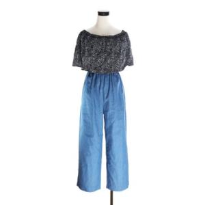 プロデュイ パルフェ PRODUIT PARFAIT 花柄デニムジャンプオールインワンコンビネゾン （DENIM/BLACK）