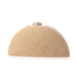 プレンドレ ラ ジョア prendre la joie ベロアエンボスハーフムーンクラッチパーティーバッグ