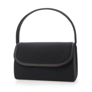 プレンドレ ラ ジョア prendre la joie 喪服・礼服 ラウンドサテン切替ブラックフォーマルバッグ （ブラック）