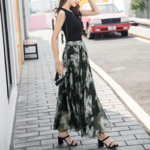 プライベートビーチ privatebeach 花柄シフォンスカート （ブラック）
