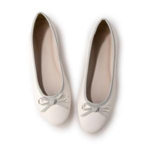 プレシュウ ジュエ PRECIEUX JOUET ラウンドトゥ リボンバレエシューズ 031PJ （ホワイト）