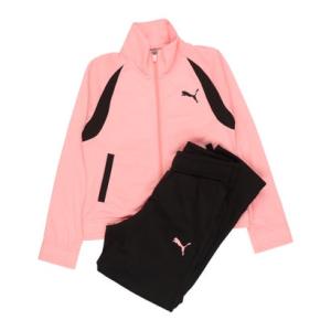 プーマ PUMA ジュニア ジャージ上下セット ポリ トリコット トレーニング スーツ_ 675780 （ピーチ スムージー）｜locondo-shopping