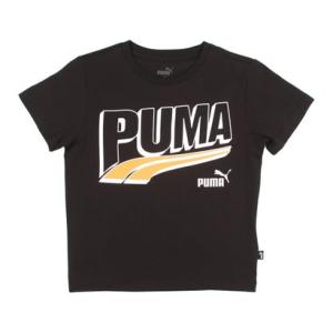 プーマ PUMA ジュニア 半袖Tシャツ ESS+ MID 90s ロゴ グラフィック Tシャツ_ 681316 （プーマ ブラック）｜locondo-shopping