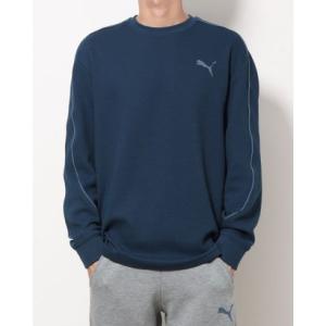 プーマ PUMA メンズ 長袖Tシャツ LS ワッフル クルー_ 673030 （ブルー）｜locondo-shopping