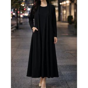 リバース プラス Re:Birth＋ レイヤード風きれいめワンピース （ブラック）