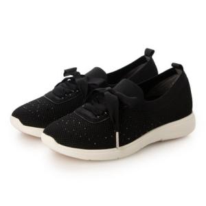 リズ ラフィーネ Riz raffinee ラインストーンニットスニーカー （ブラック）