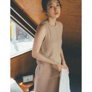 リエディ Re:EDIT リサイクル鹿の子編みノースリーブニット