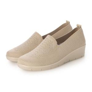 ラクチン コンフォート Rakuchine comfort 軽量ニットスリッポンシューズ ラクチンライトフィット （ベージュ）