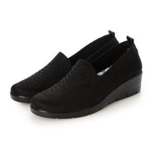 ラクチン コンフォート Rakuchine comfort 軽量ニットスリッポンシューズ ラクチンライトフィット （ブラック）