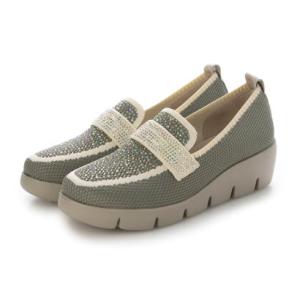 ロベルトモレッティ Roberto Moretti ラインストーン厚底ソールローファー （ライトグリーン）