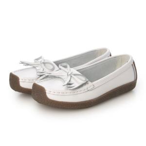 ロベルトモレッティ Roberto Moretti ソフトリボン・モカシンローファー （ホワイト）