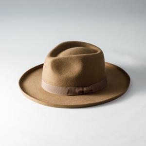 レックハッター Req Hatter BRIM UP LONG FELT HAT （BEIGE）
