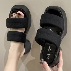 ロディック Rodic 厚底サンダル レディース ロゴ （ブラック）