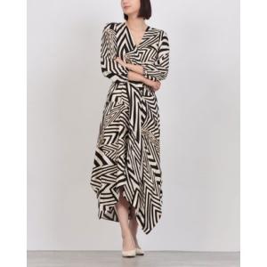 リナシメント RINASCIMENTO 幾何柄バイカラードレープワンピース （var.Nero）