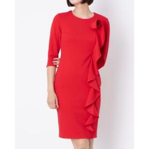 リナシメント RINASCIMENTO ラッフルフリルコサージュワンピース （Rosso）の商品画像