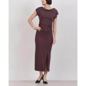 リナシメント RINASCIMENTO サイドボタンロールカラータックワンピース （Bordeaux Rosso）の商品画像