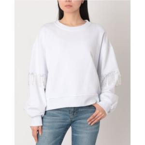 リナシメント RINASCIMENTO スパンコールビーズフリンジスウェットTOPS （Bianco）
