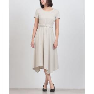 リナシメント RINASCIMENTO シャーリングベルトフレアロングワンピース （Perla Grigio）
