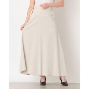 リナシメント RINASCIMENTO 金ボタンフラップミモレスカート （Perla Grigio）
