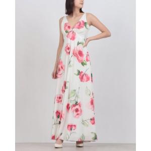 リナシメント RINASCIMENTO ローズペイントプランジングネックマキシワンピース （var.Rosa Camelia）