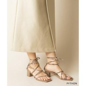 ランダ RANDA 2WAY チャンキーヒールストラップサンダル （PYTHON）