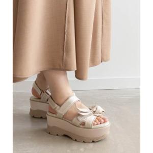 RANDA（ランダ） ビッグリボンフラットサンダル （BEIGE） : ブランド