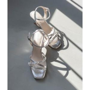 ランダ RANDA ビジューヒールアップサンダル （SILVER）