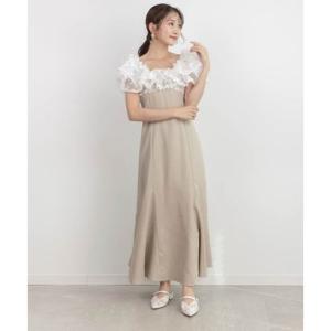 ランダ RANDA 【Flower Collection】3Dフラワーマーメードワンピース （KHAKI）