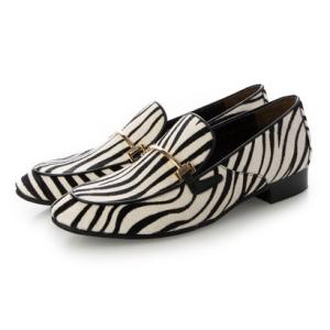 ラボ キゴシ ワークス RABOKIGOSHI works フラットアニマル柄本革ビットローファー （ホワイト）