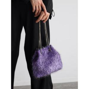 ラディエイト RADIATE nouer シャギー巾着バッグ （パープル）