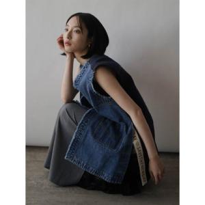 ラディエイト RADIATE Eimee Law ロゴテープデニムドッキングジレ （ブルー）