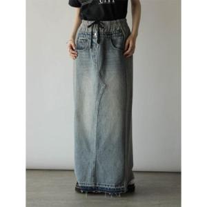 ラディエイト RADIATE スウェット切替デニムスカート （チャコールグレー）