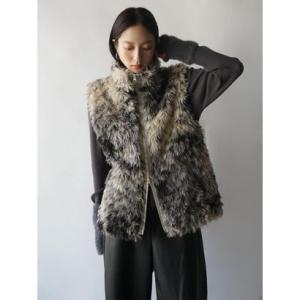 ラディエイト RADIATE モノトーンミックスファーベスト （シロクロ）