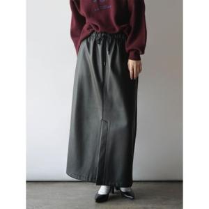 ラディエイト RADIATE フロントスリットフェイクレザードッキングスカート （ブラック）