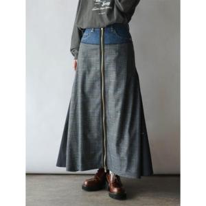 ラディエイト RADIATE リメイクタッチZIP＆サイドタックフレアースカート （チャコールグレー）