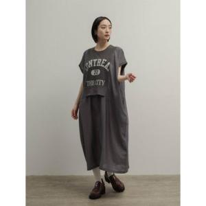 ラディエイト RADIATE 異素材ドッキングロゴ2wayワンピース （チャコールグレー）