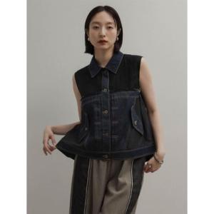 ラディエイト RADIATE シアー×デニムドッキングベスト （ネイビー）
