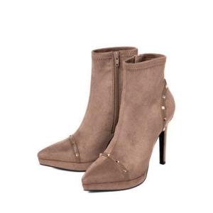 アールアンドイー R&amp;E 【20AW新作】【R&amp;E】スタッズポインテッドトゥショートブーツ （オークスエード）