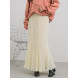 axes femme / 刺繍入りカラースカート イエロー T-24-08-14-012-AX-SK